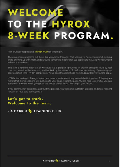 8 Week Hyrox Intensive Program